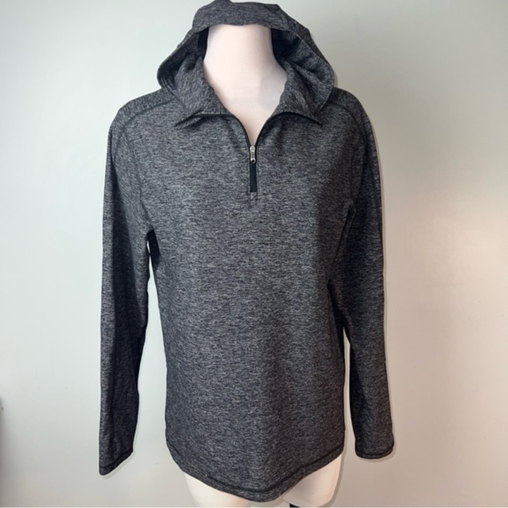 Gray Heathered Half-Zip Hoodie Women’s Size Medium
